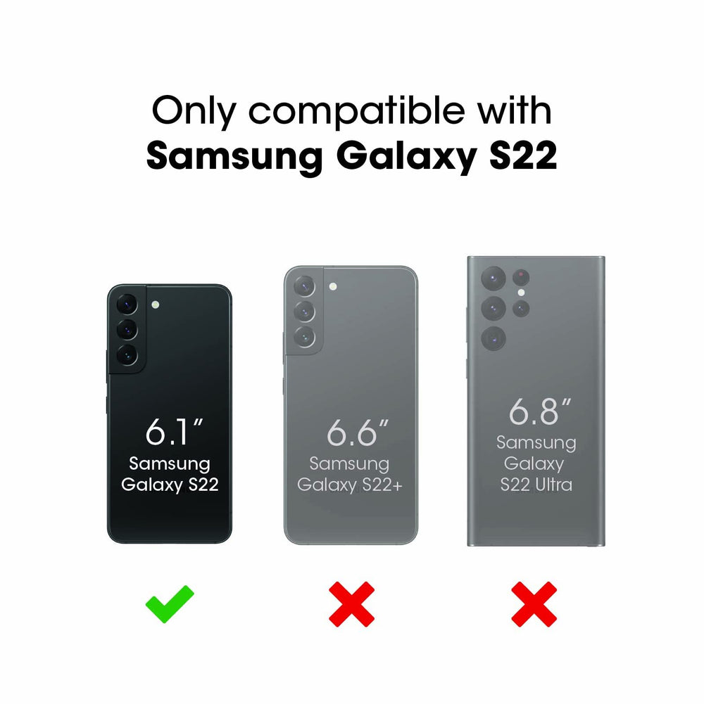 OtterBox comparativa de tamaño para Galaxy S22 que muestra perfil compacto