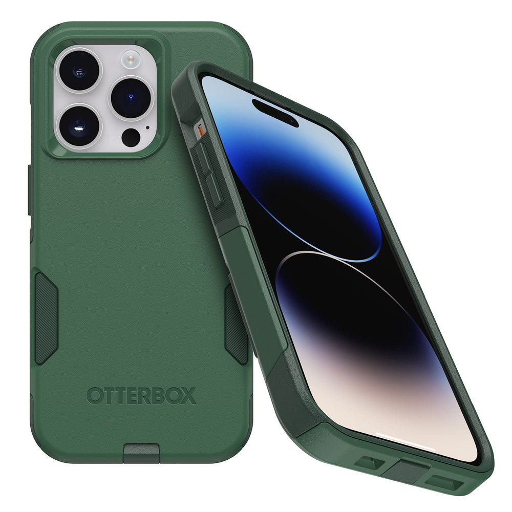 OtterBox Commuter vista frontal en verde Trees Company, protección elegante