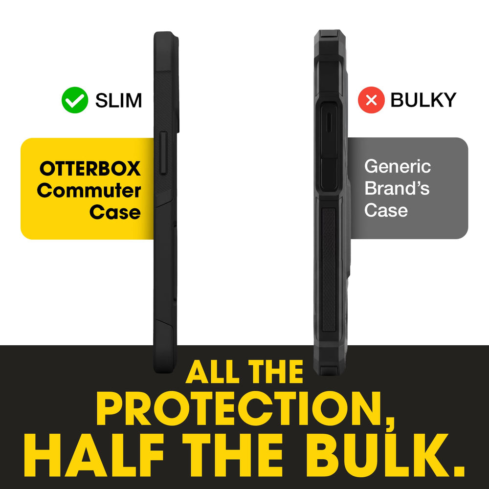 OtterBox Commuter MagSafe held in hand to show size and pocket-friendly benefit