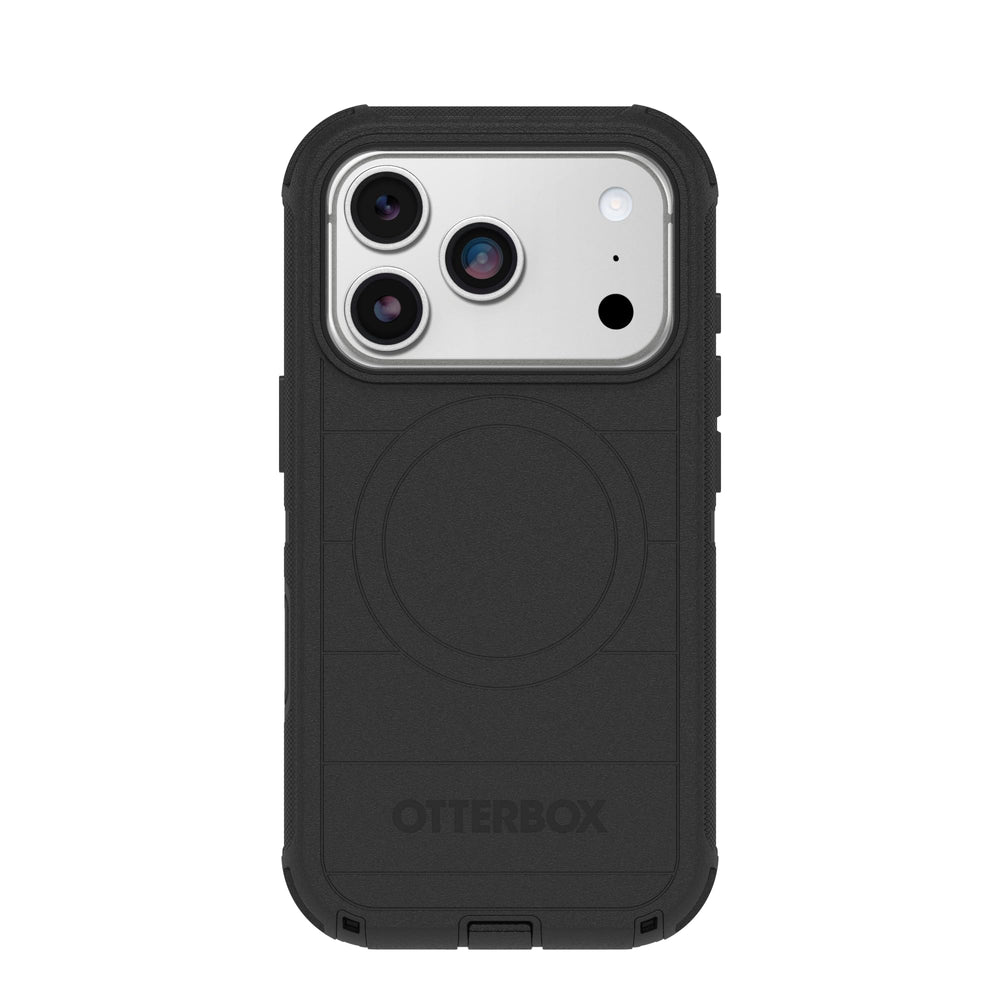 OtterBox vista frontal de la funda negra con ajuste preciso y protección
