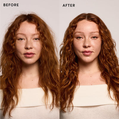 OUAI being applied to damp hair showing detangling and prep benefits