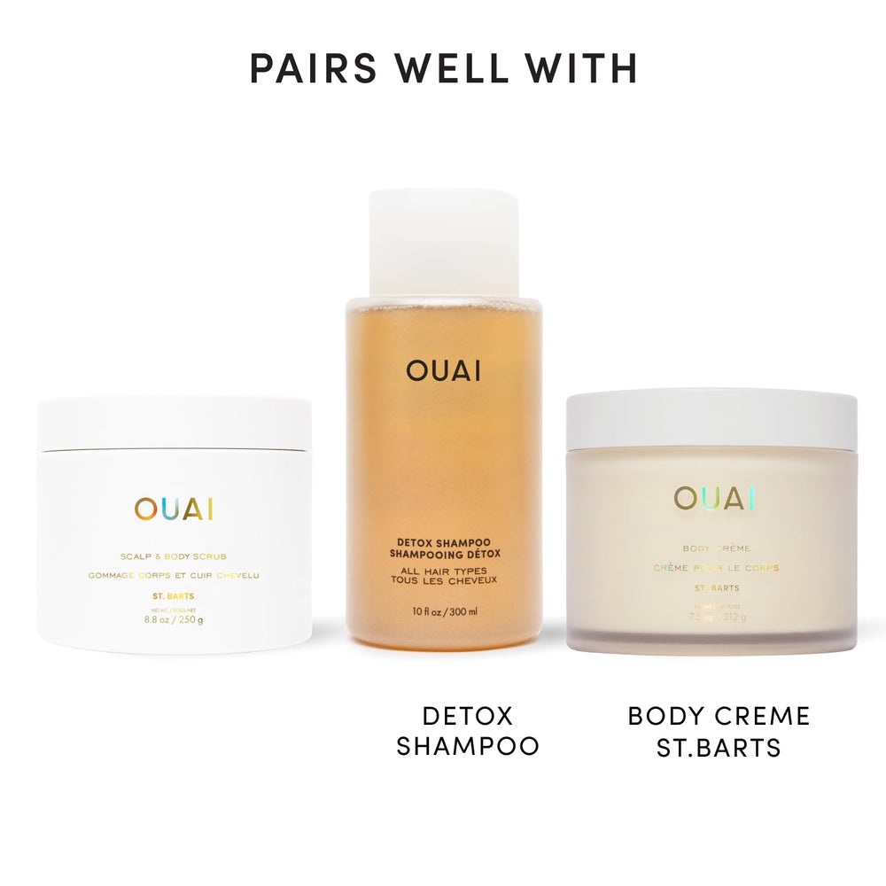 OUAI ambientación de baño estilo St. Barts evocando fragancia tropical