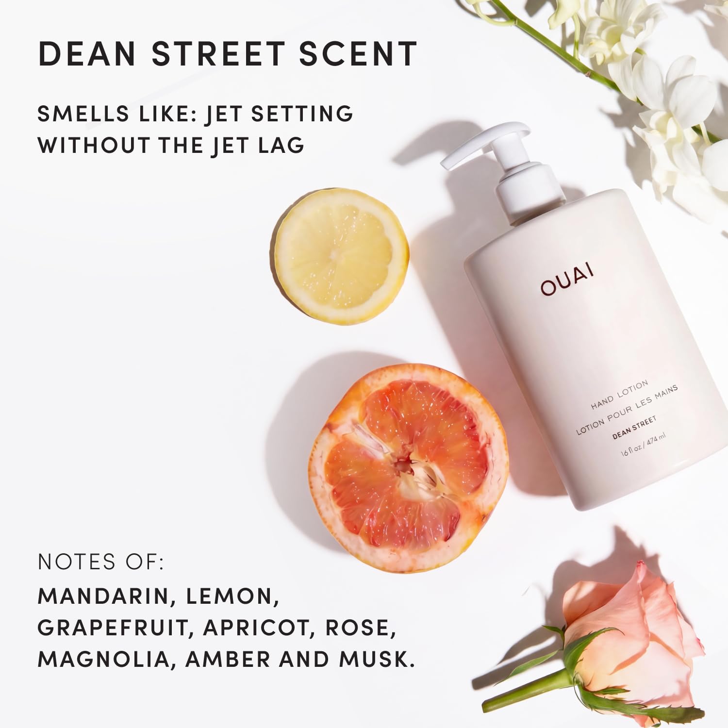 OUAI etiqueta Dean Street mostrando ingredientes clave