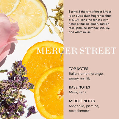 OUAI ingredient label with botanicals visible and transparent formula benefit