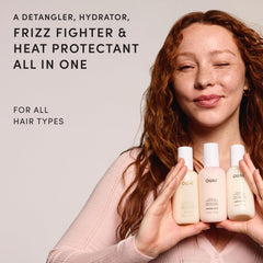 OUAI leave-in conditioner mist texture demonstrating lightweight hydration