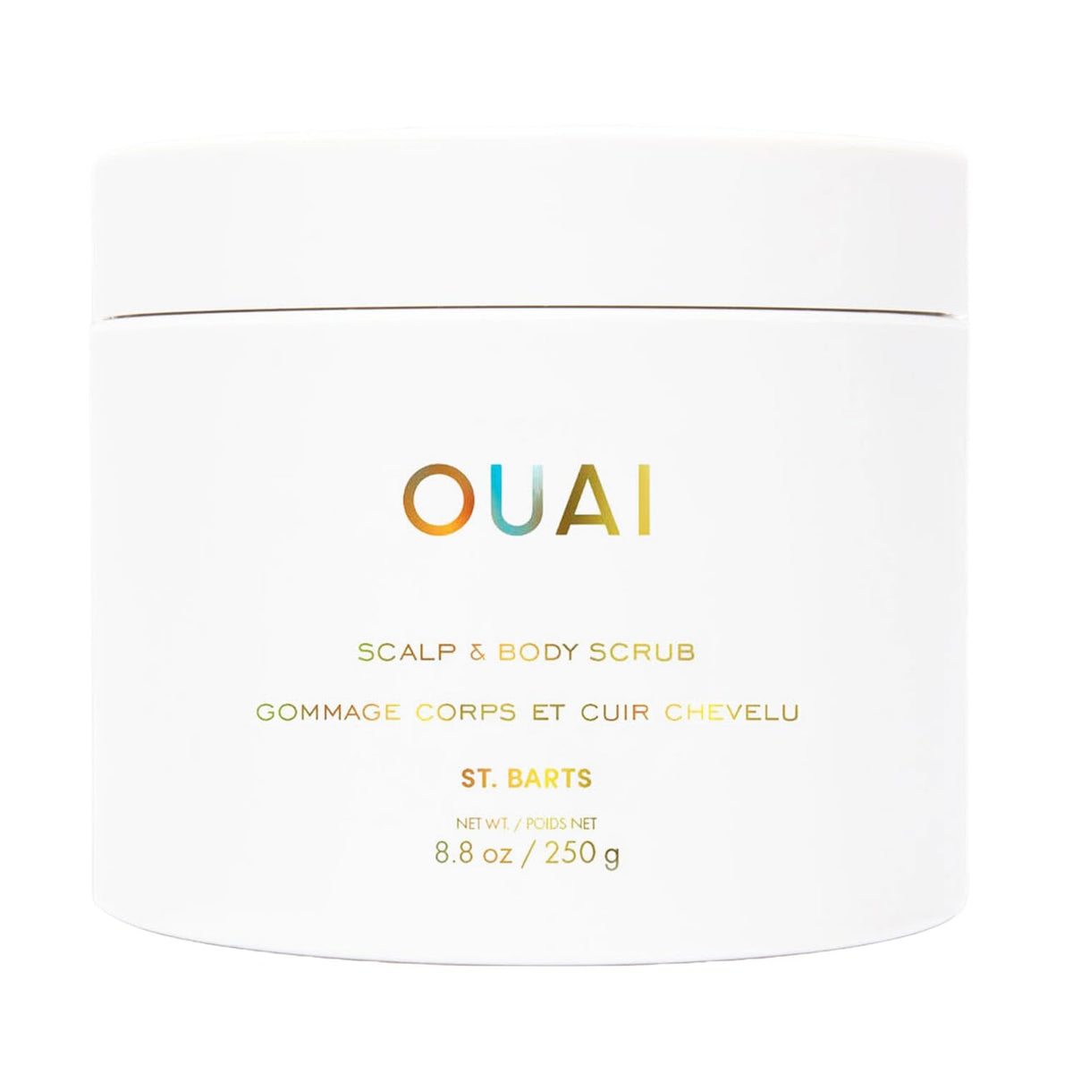 OUAI frasco frontal del producto mostrando diseño y tamaño