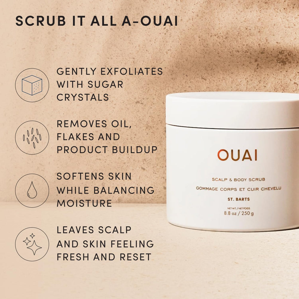 OUAI aplicación en cuero cabelludo con masaje suave para limpiar residuos