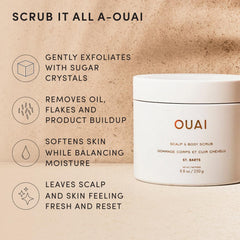 OUAI aplicación en cuero cabelludo con masaje suave para limpiar residuos