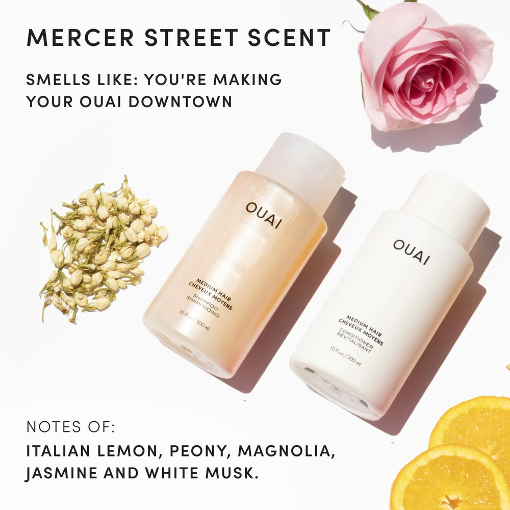 OUAI uso en ducha por hombre mostrando cabello más manejable y menos frizz