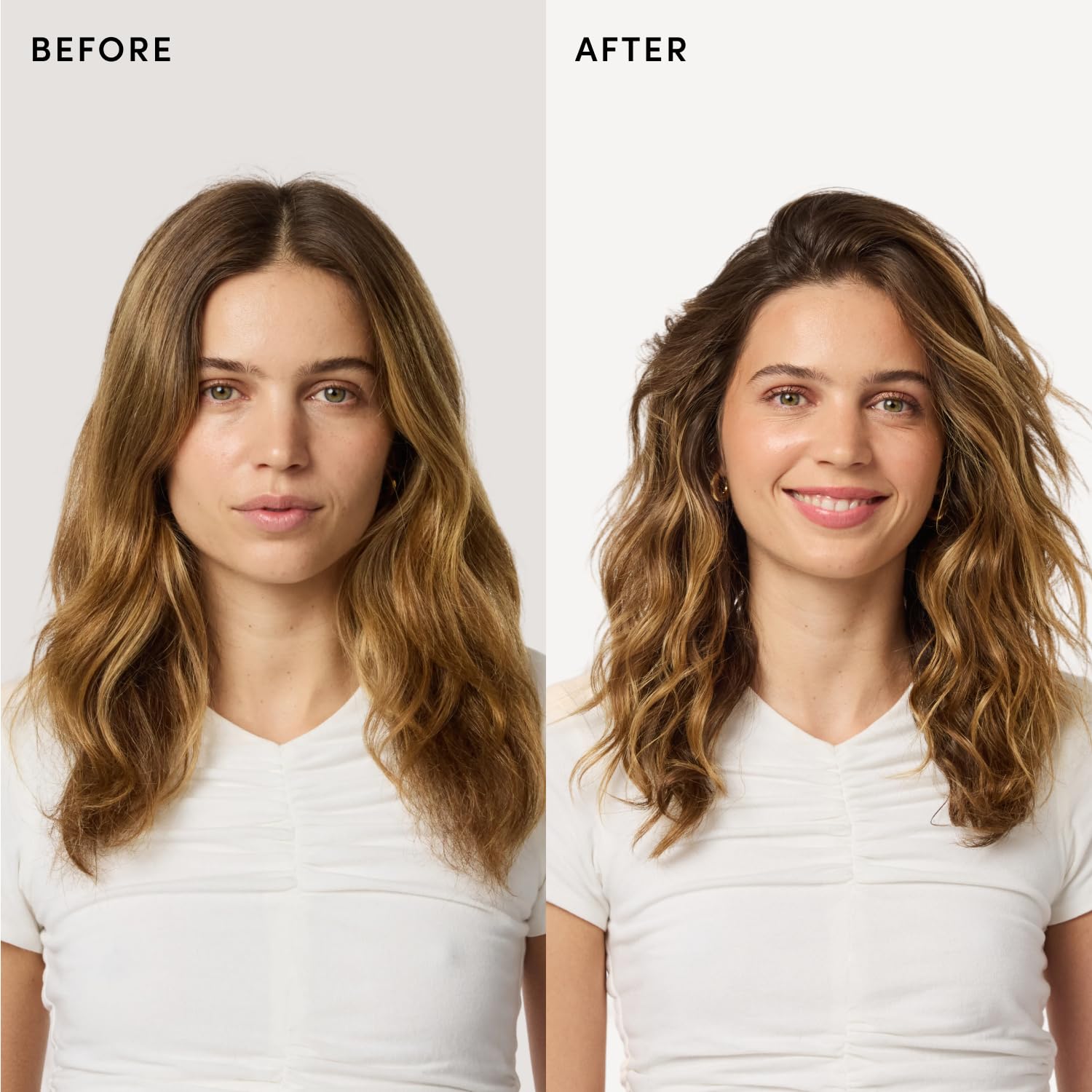 OUAI rociado sobre cabello seco para refrescar ondas y volumen