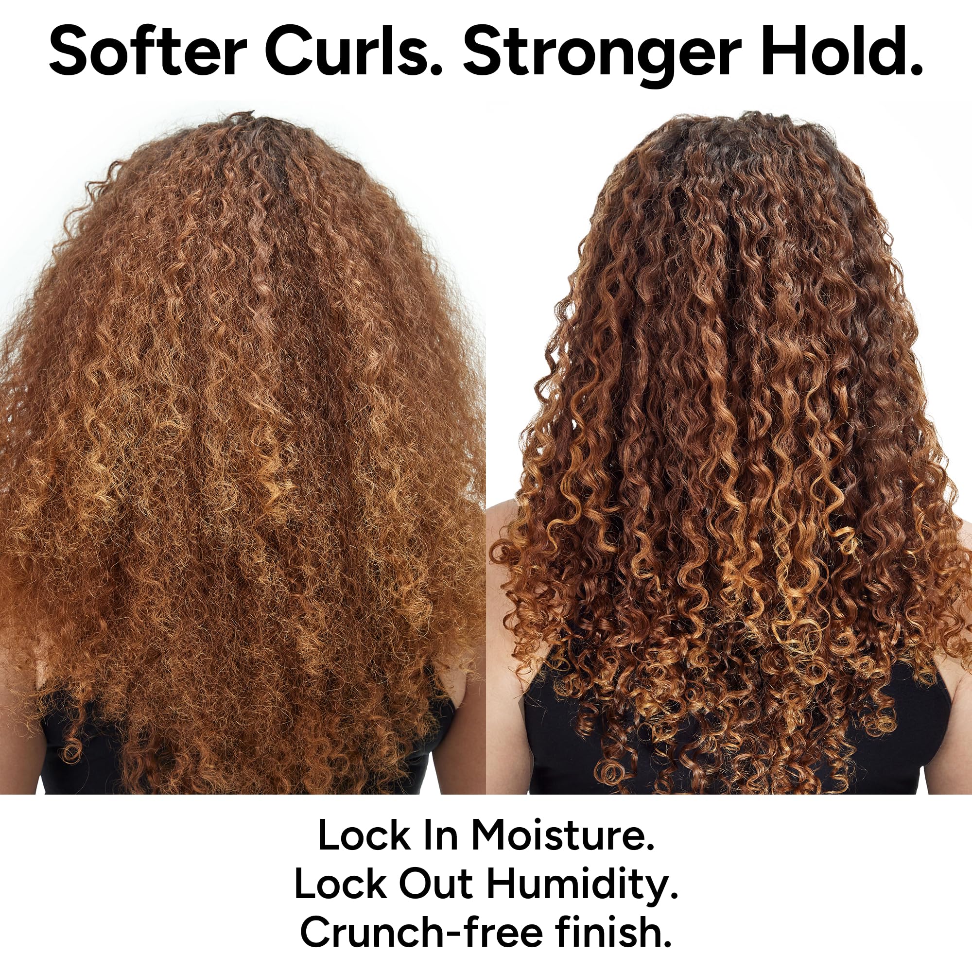 Ouidad comparación antes y después con menos frizz