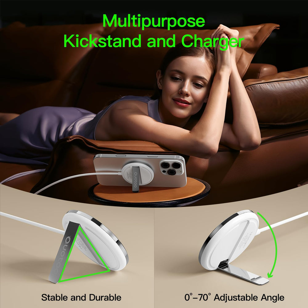 Ouotoo comparado con AirPods para mostrar tamaño portátil