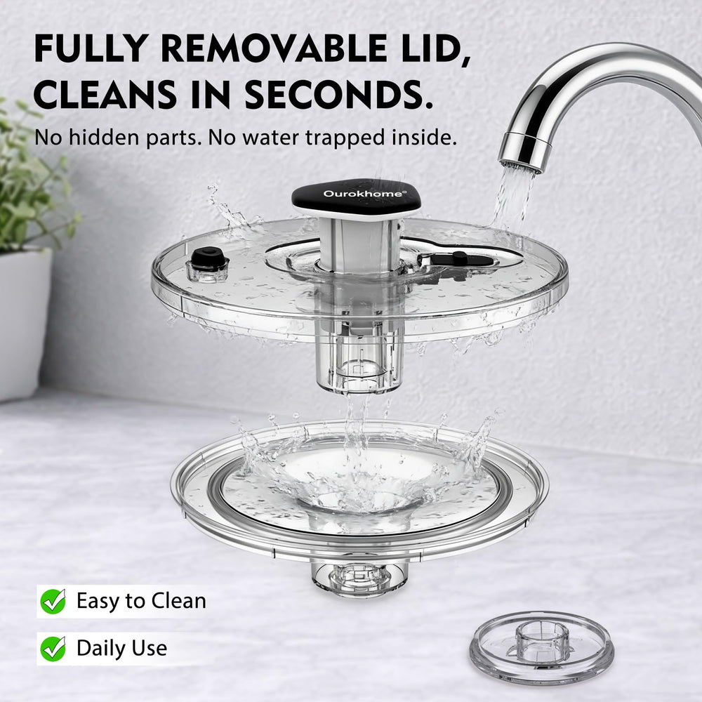 Ourokhome one-hand pump in action demonstrating effortless operation benefit