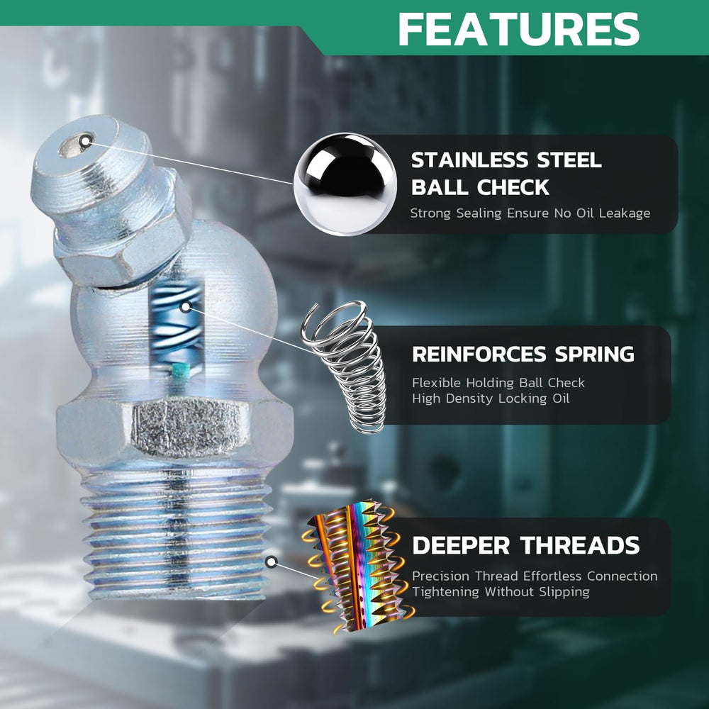 OURU 90-degree grease fitting showing access to tight spots benefit