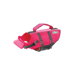 Outward Hound front view showing pink life jacket and secure flotation