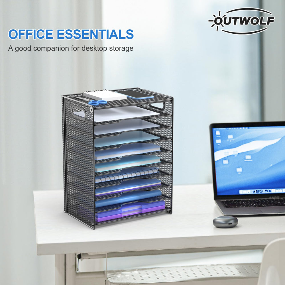 OUTWOLF organizador en escritorio de oficina, mejora productividad