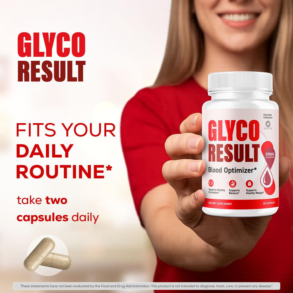 OVICIA Glyco Result cápsula en mano para comparar escala y facilidad