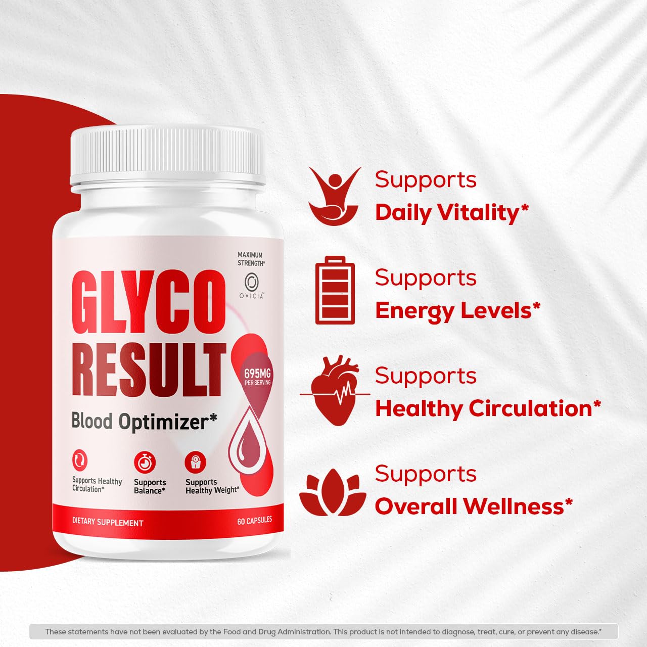 OVICIA Glyco Result etiqueta con información nutricional y beneficios