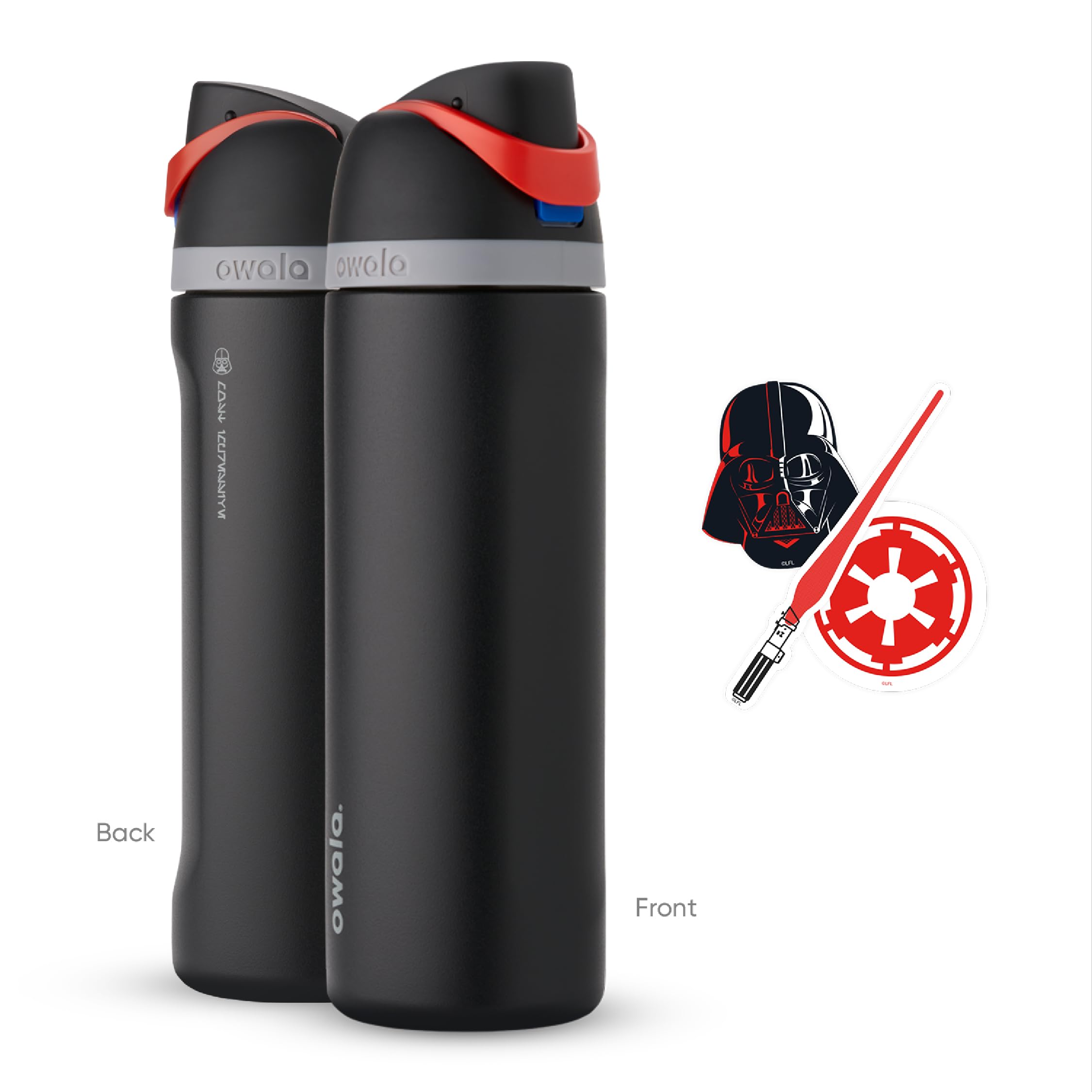 Owala Darth Vader comparada con objetos para ver tamaño de 24 oz