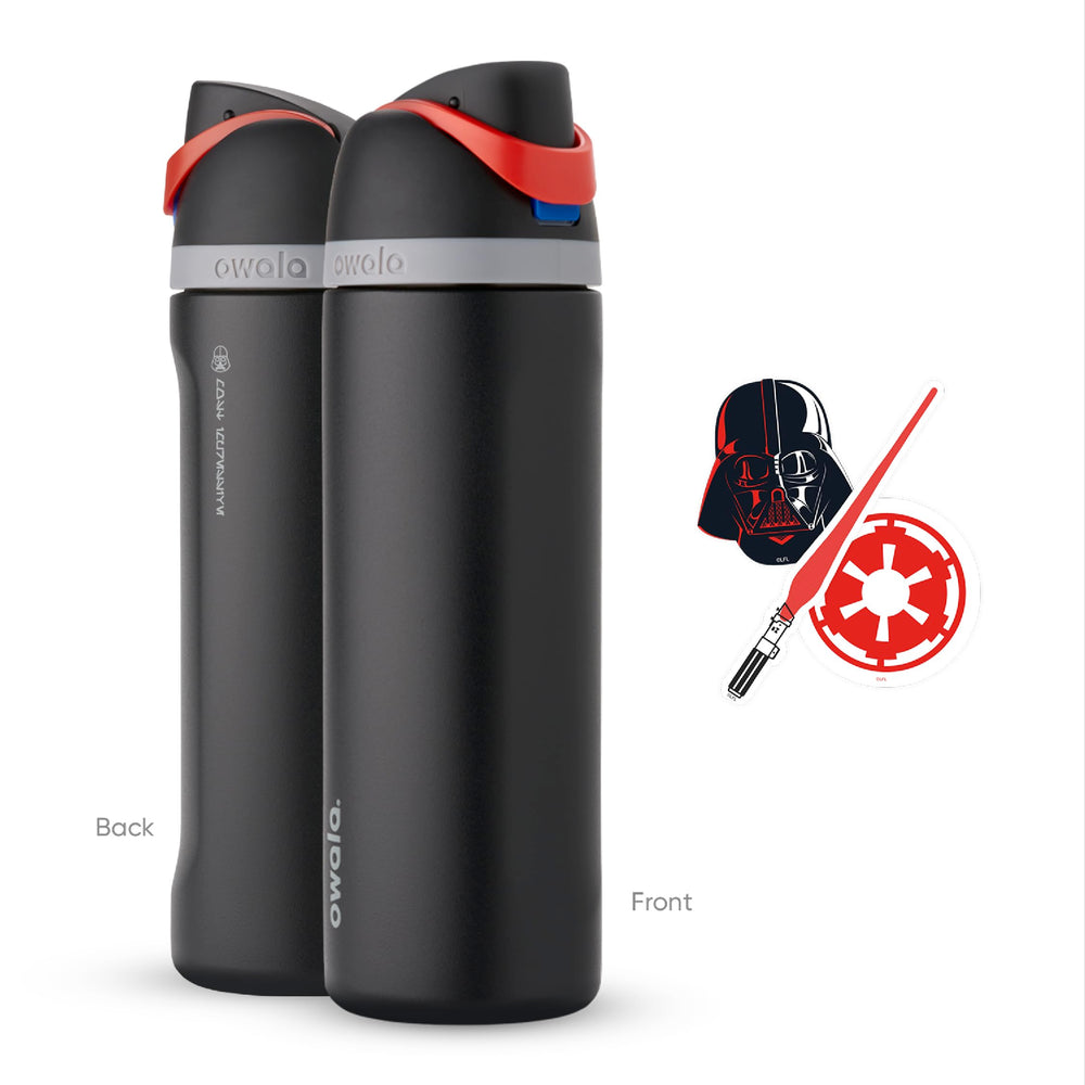 Owala Darth Vader comparada con objetos para ver tamaño de 24 oz