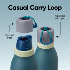 Owala FreeSip Twist en mochila listo para transporte cómodo