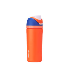 Owala FreeSip kids bottle front view showing Blue Citrus color and leakproof design