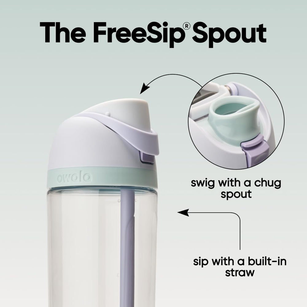 Owala FreeSip detalle de la pajilla desmontable para limpieza fácil