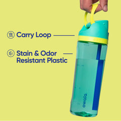 Hand holding Owala FreeSip to show 25 oz size and comfortable grip for portability