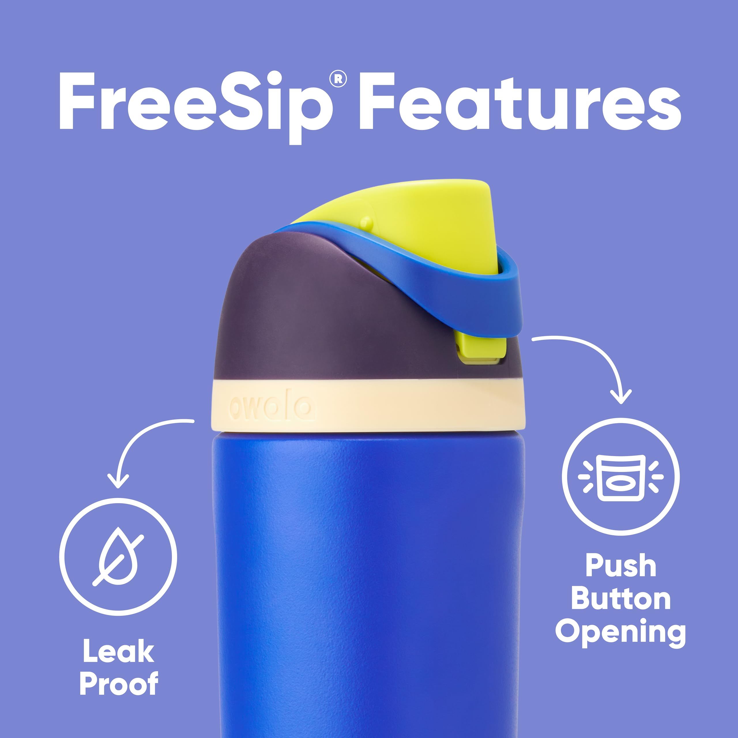 Owala wide mouth filled with ice showing easy fill and cooling benefit