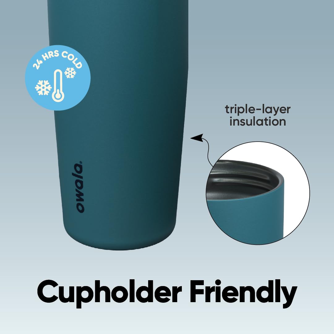 Owala FreeSip Sway wide mouth with ice demonstrating easy filling and cleaning