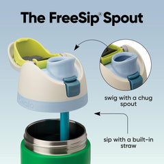 Owala FreeSip close-up of wide mouth and straw for easy cleaning and versatile drinking