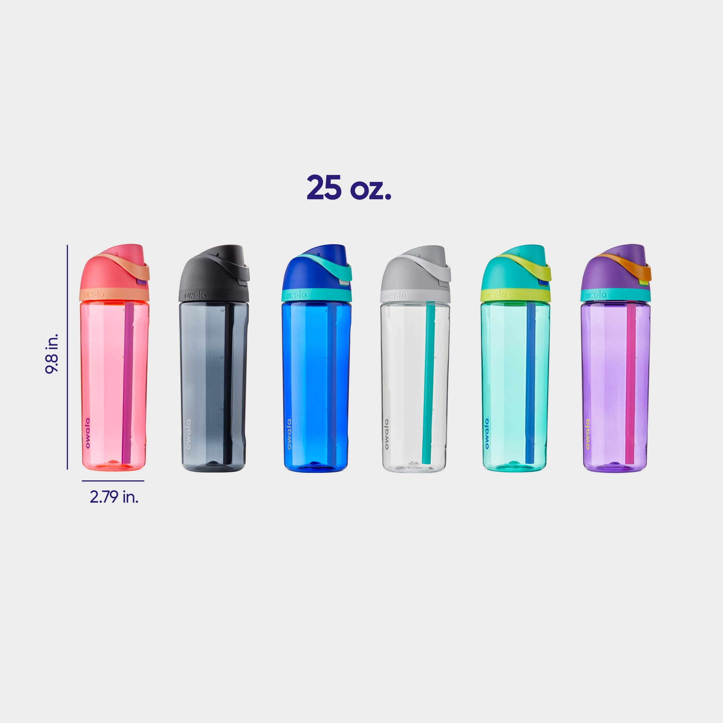 Owala FreeSip wide mouth filled with ice demonstrating easy filling and cooling benefit