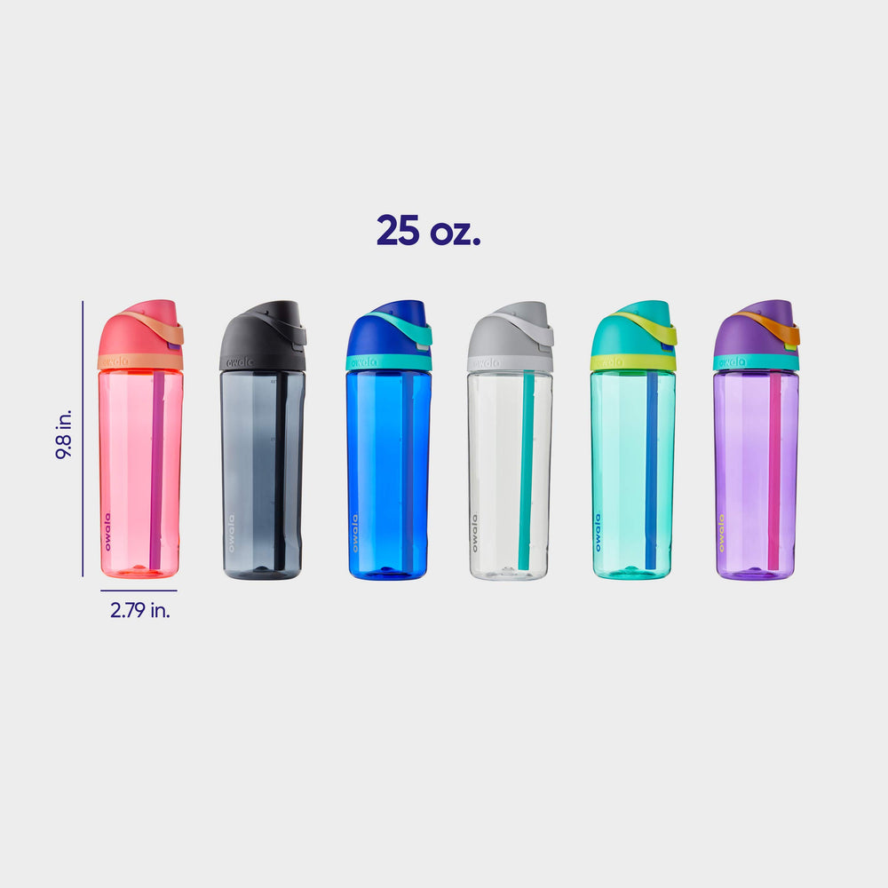 Owala FreeSip wide mouth filled with ice demonstrating easy filling and cooling benefit