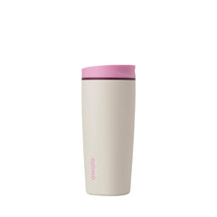Owala SmoothSip frontal rosa/tan mostrando diseño y cierre hermético