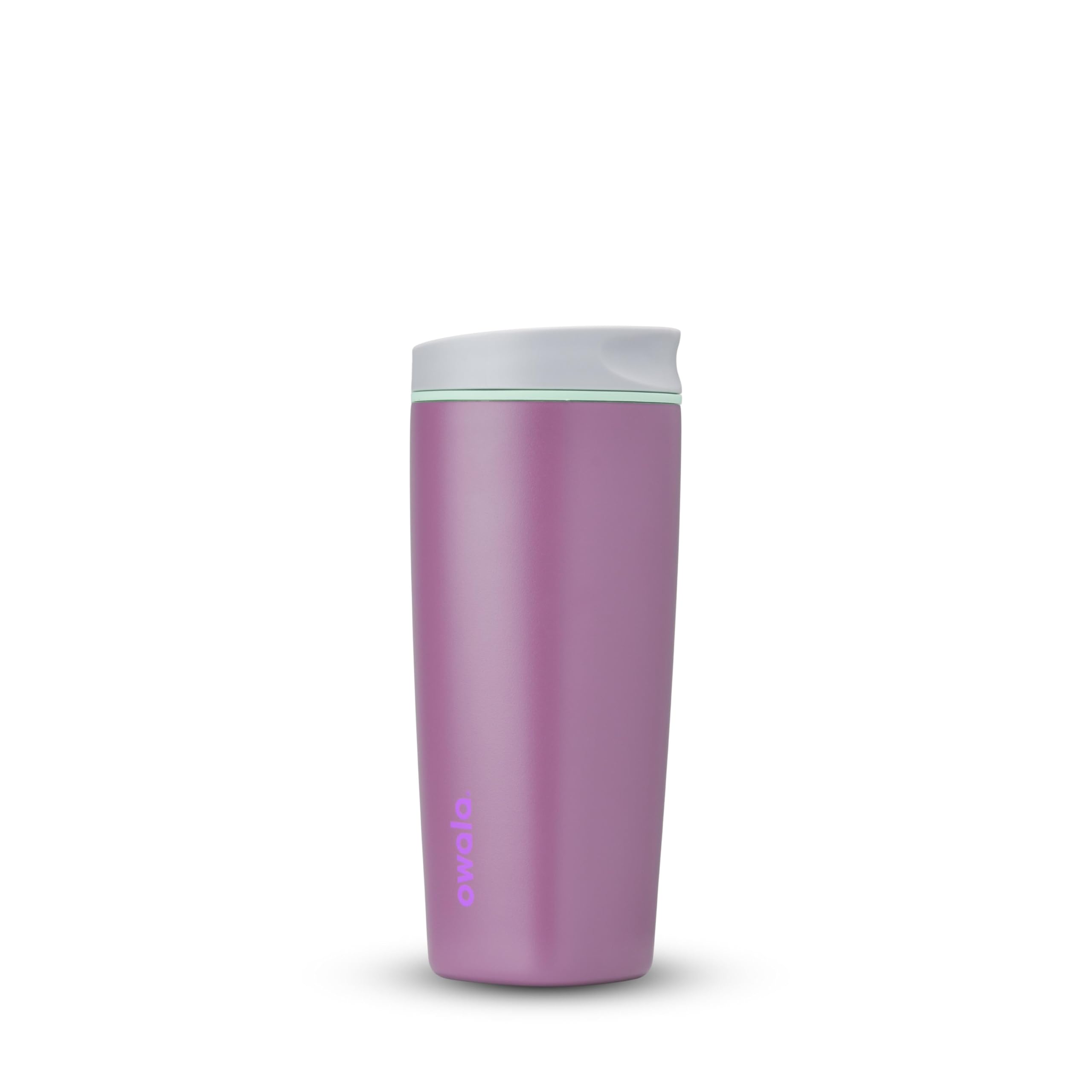 Owala SmoothSip vista frontal mostrando color Plum Perfect y forma práctica