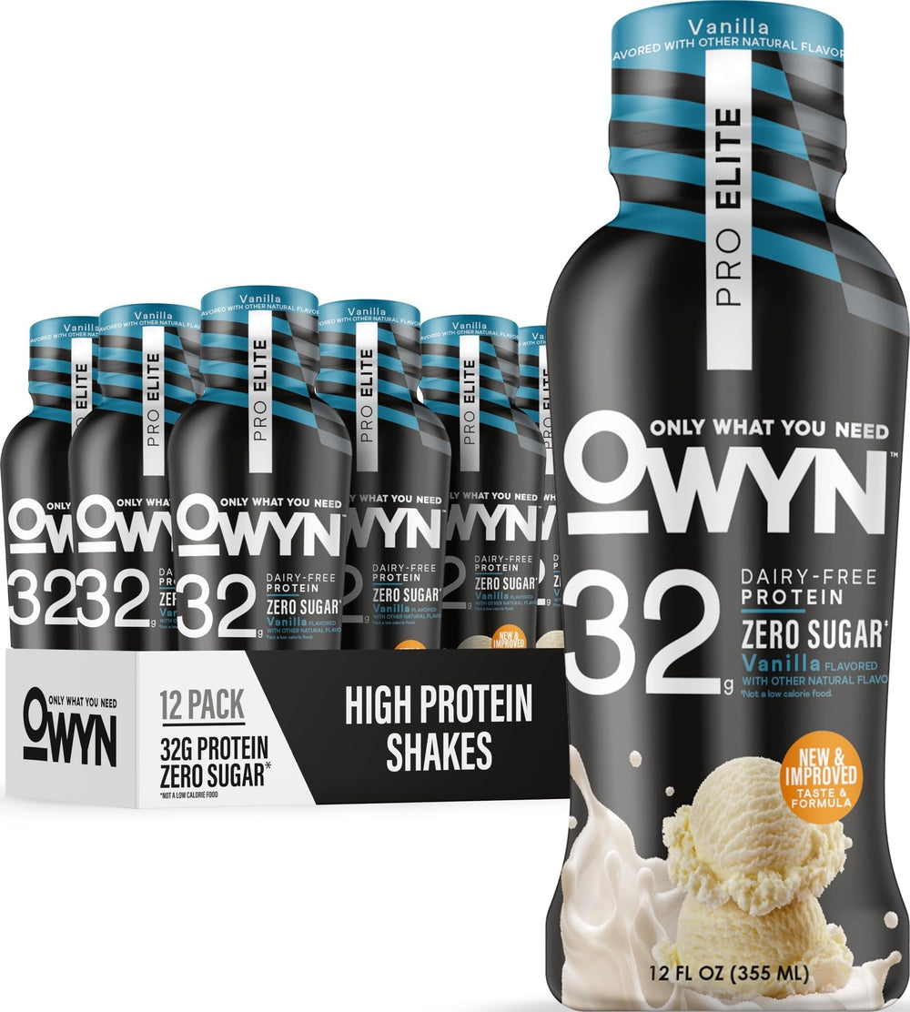 OWYN bottle front packaging showing nutrition facts and benefits