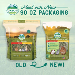 Oxbow open bag showing mixed hay texture and fresh aroma for pet appeal