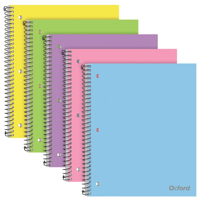 Oxford cuaderno frontal con cubierta de polímero pastel que protege notas