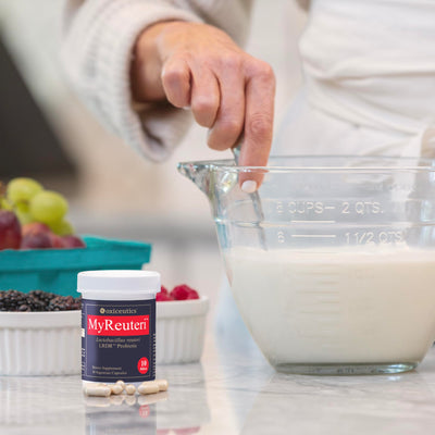 Oxiceutics MyReuteri en desayuno saludable muestra integración diaria