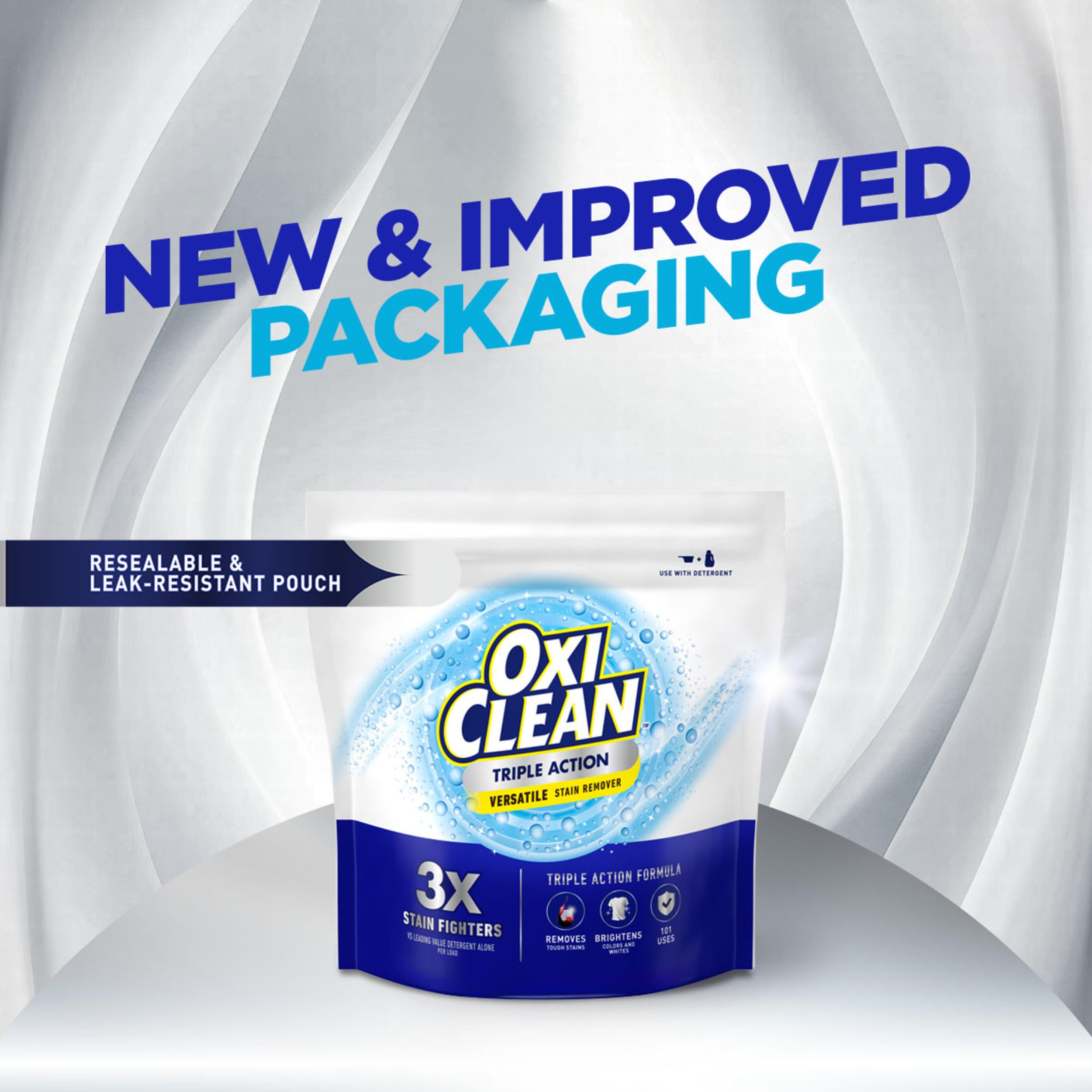 OxiClean bolsa resellable y resistente a fugas para almacenamiento práctico