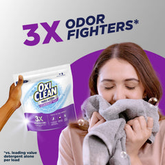 OxiClean bolsa resellable abierta demostrando facilidad de uso y almacenaje