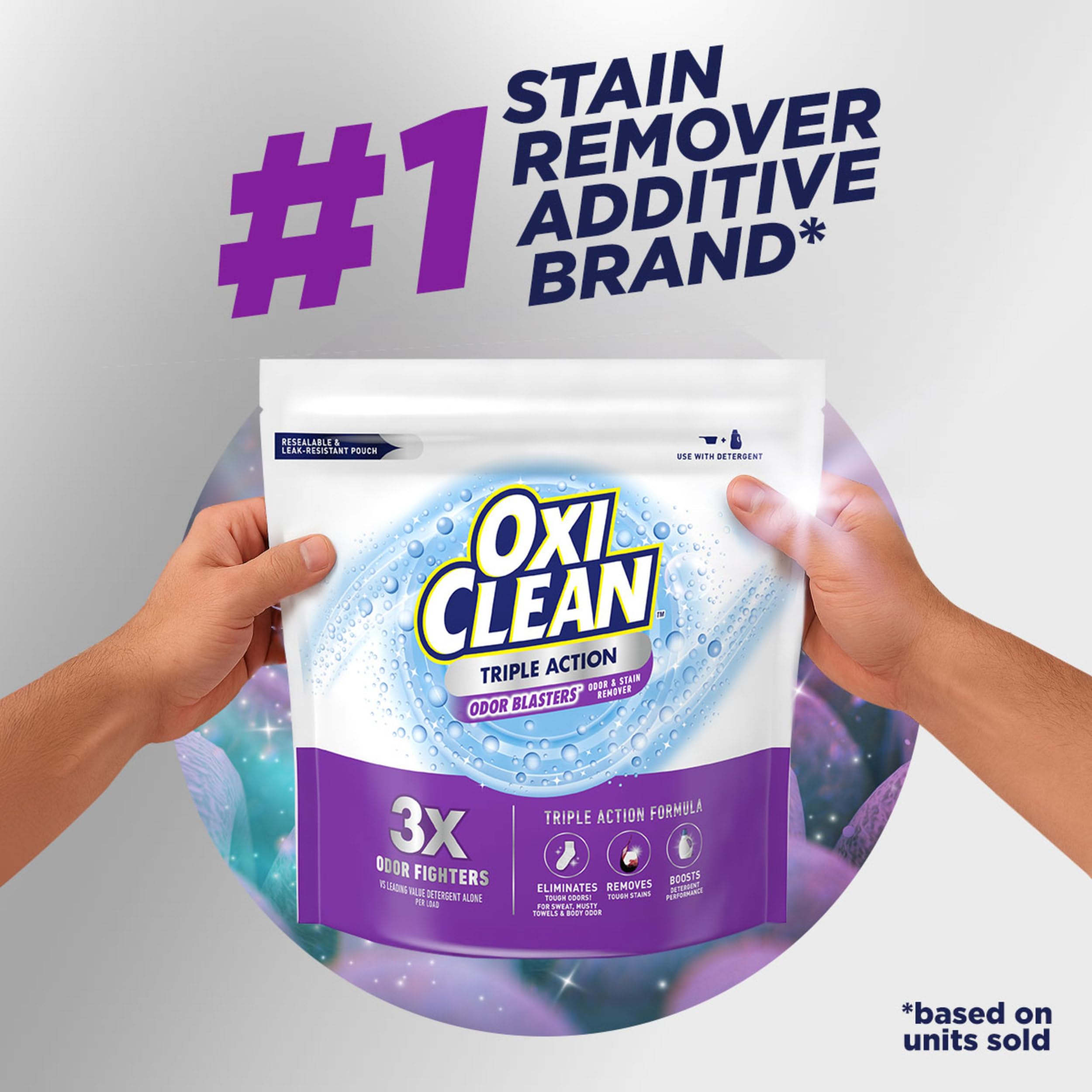 OxiClean cierre y etiqueta con instrucciones para un uso seguro y efectivo