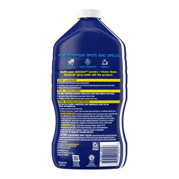 OxiClean comparación de tamaño del spray y la recarga para escala