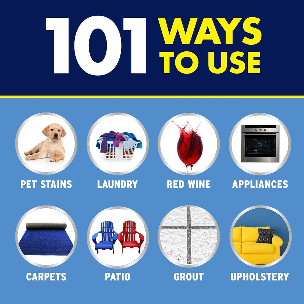 Aplicación de OxiClean en prenda como pretratamiento para eliminar manchas visibles