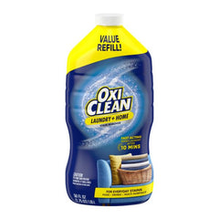 OxiClean botella de recarga 56 oz destacando ahorro y duración