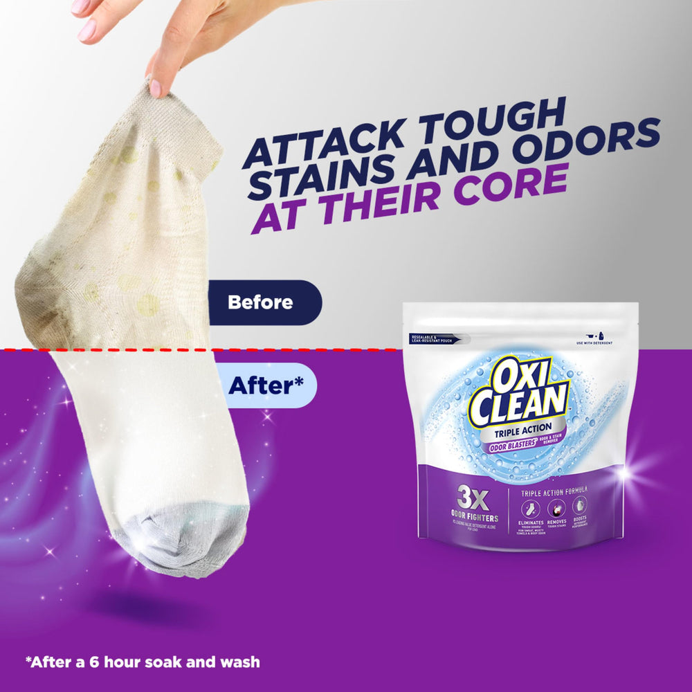 OxiClean limpieza de tapicería resaltando frescura y recuperación del tejido