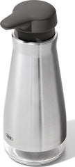 OXO dispensador frontal en acero inoxidable mostrando diseño y beneficio estético