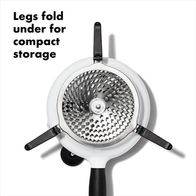 OXO folding legs demonstrating compact storage benefit