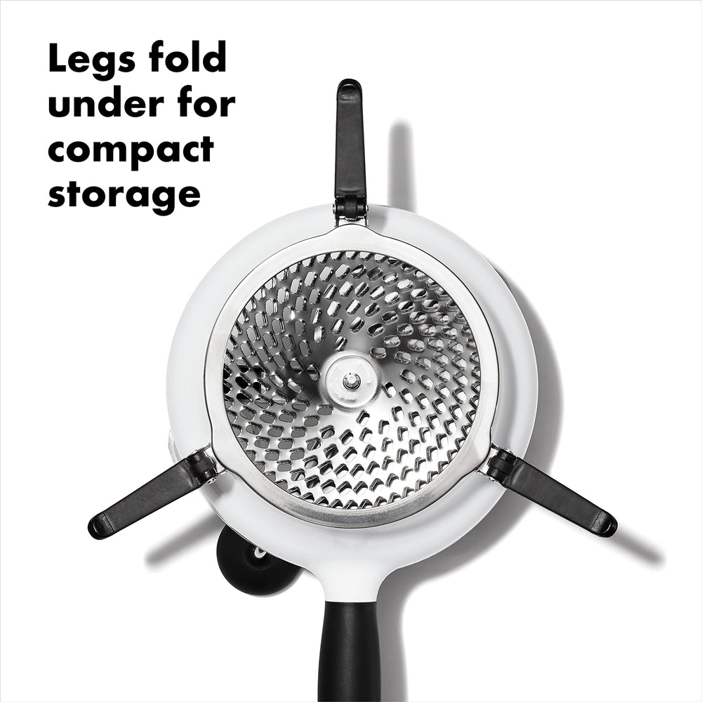 OXO folding legs demonstrating compact storage benefit