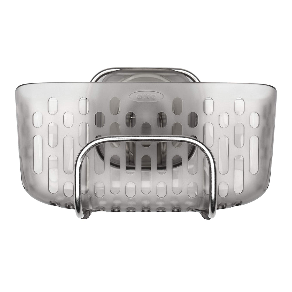 OXO organizador frontal mostrando su capacidad y orden en fregadero